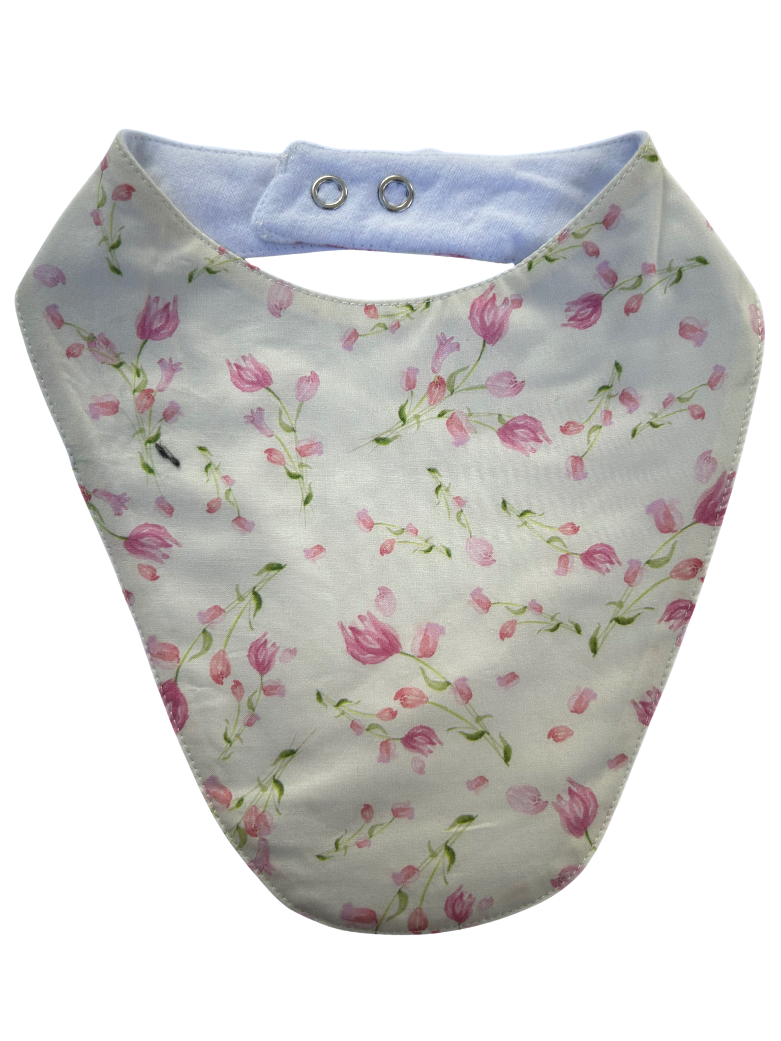 Cream Pink Floral Bib
